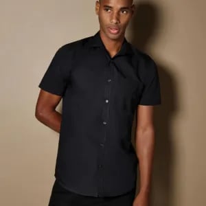 Kustom Kit Tailored Fit Poplin Shirt SSL
