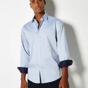 Kustom Kit Tailored Fit Premium Contrast Oxford Shirt