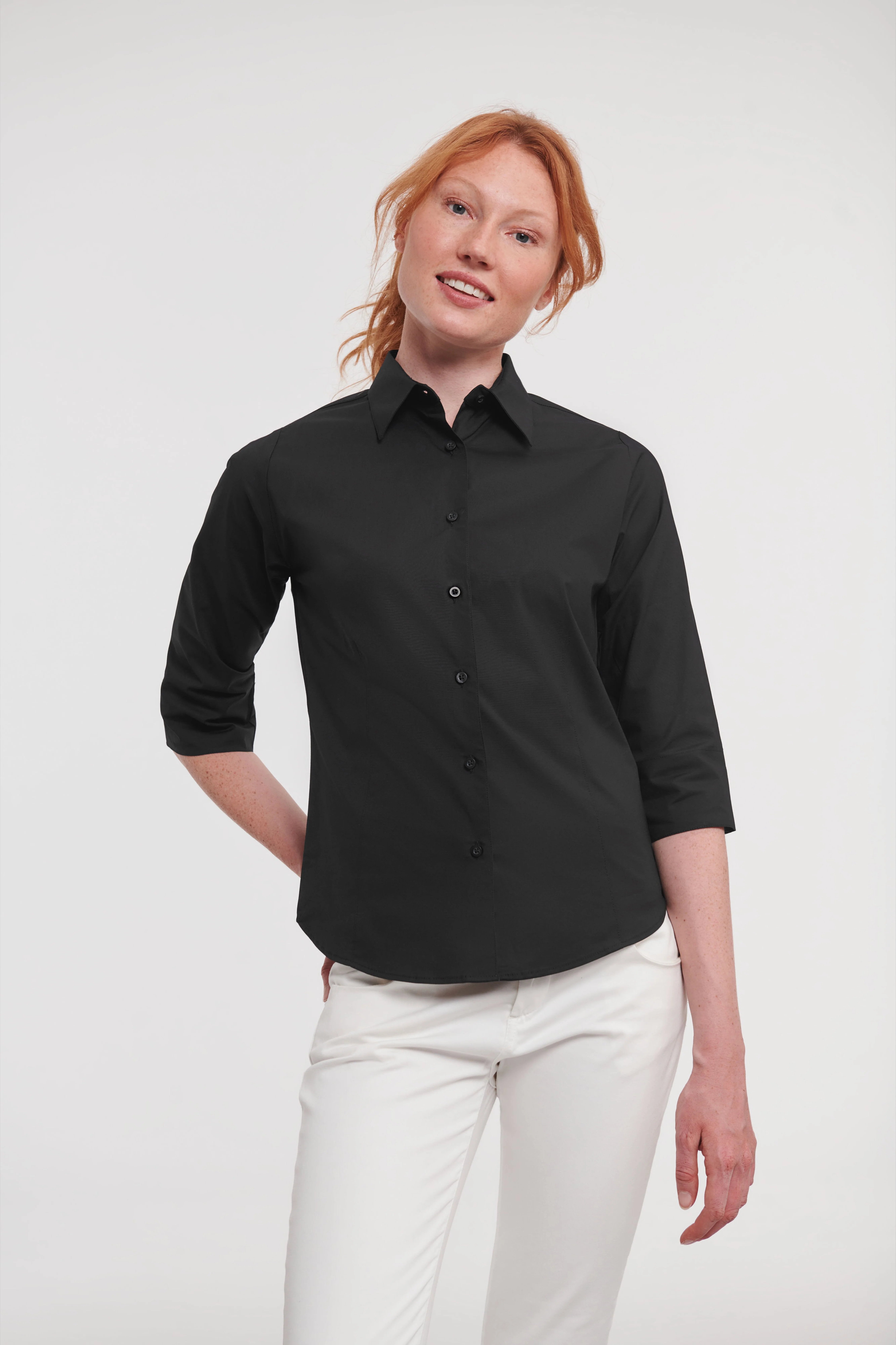 Women's ¾ sleeve easycare fitted shirt