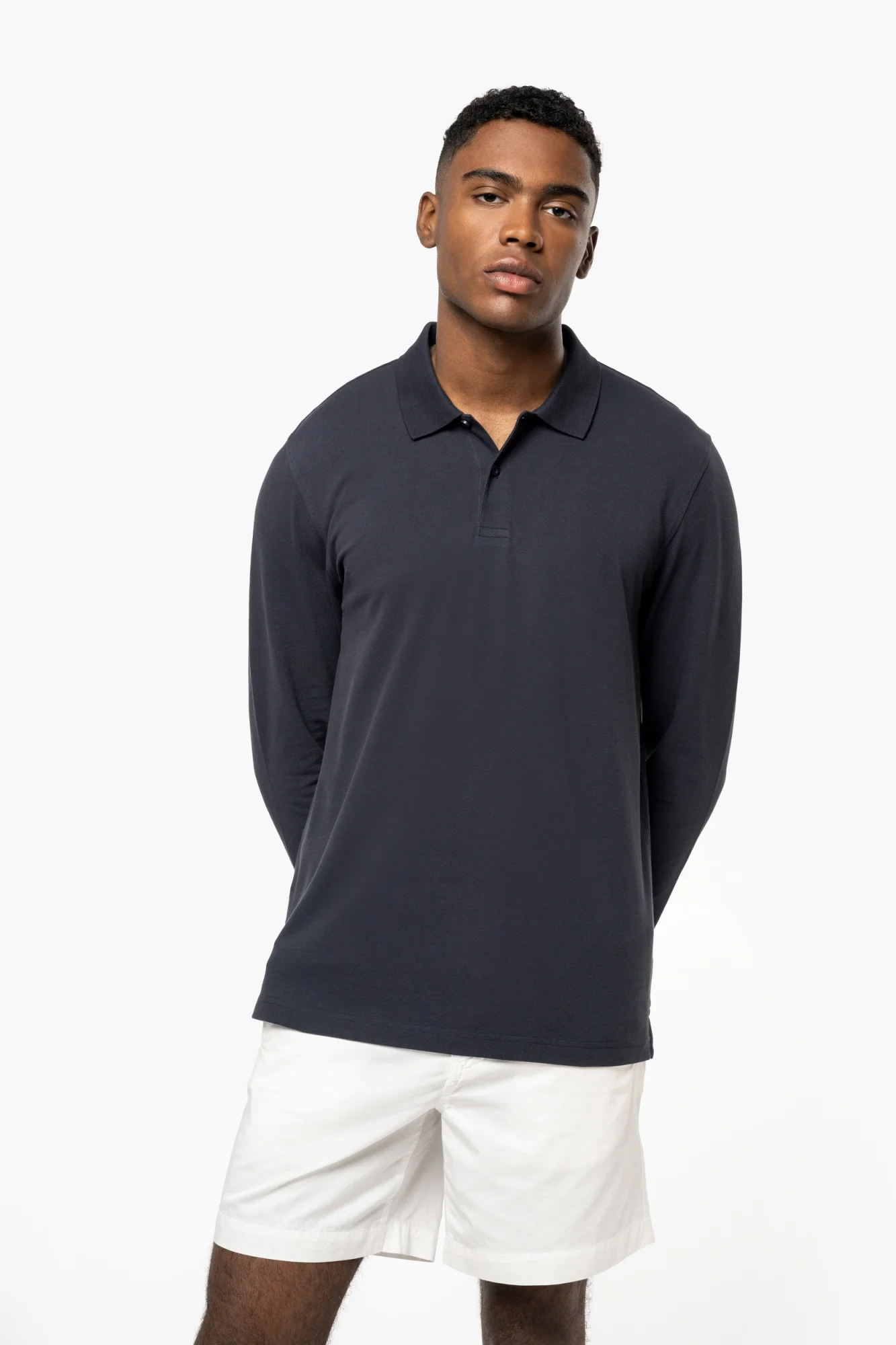 Kariban Bio180 piqué herenpolo lange mouwen
