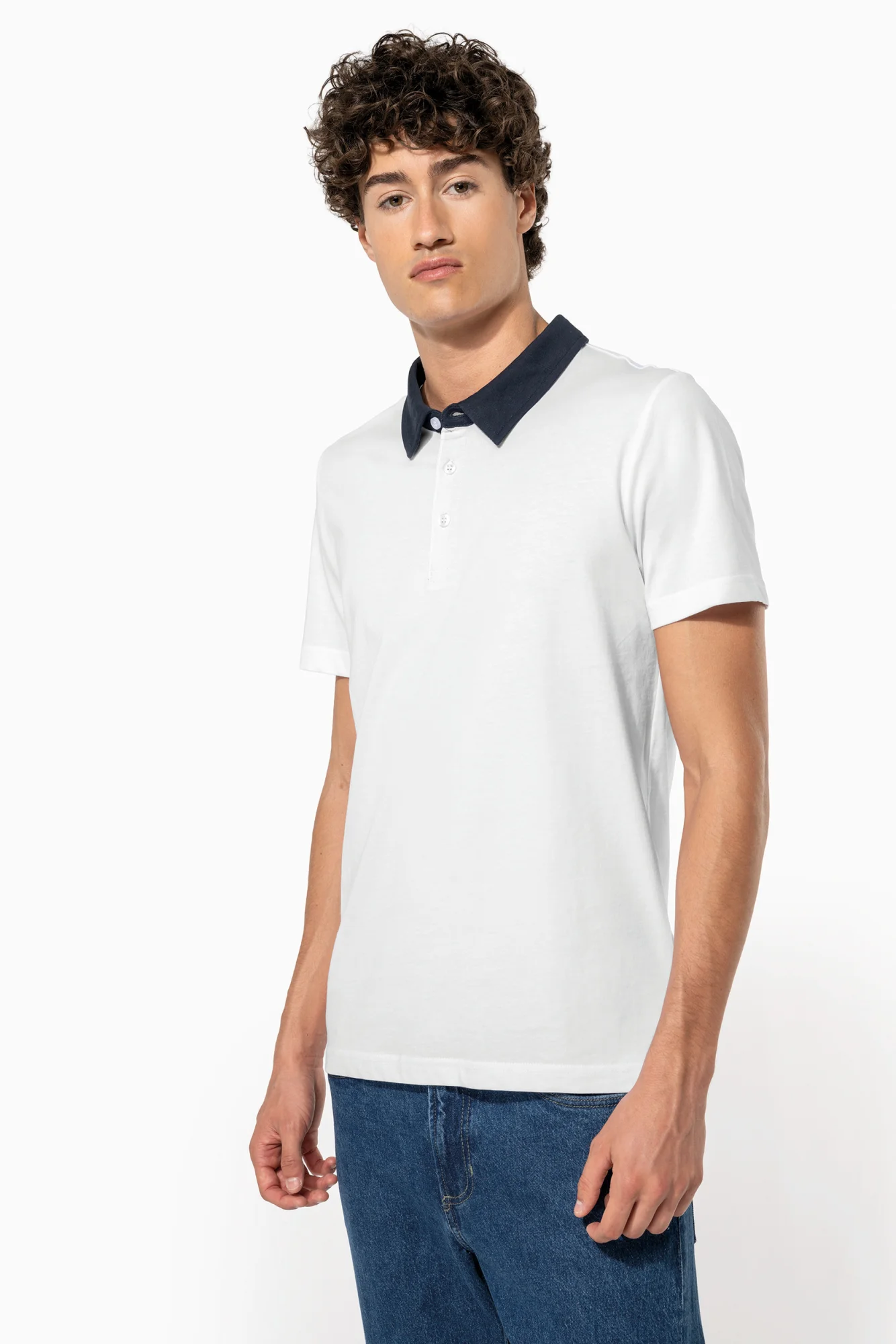 Kariban Tweekleurige herenpolo jersey