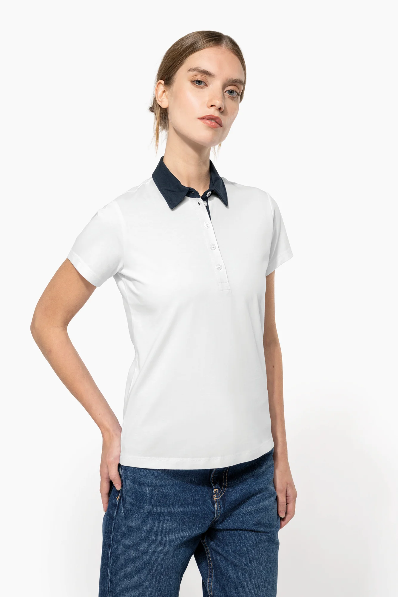 Kariban Tweekleurige damespolo jersey