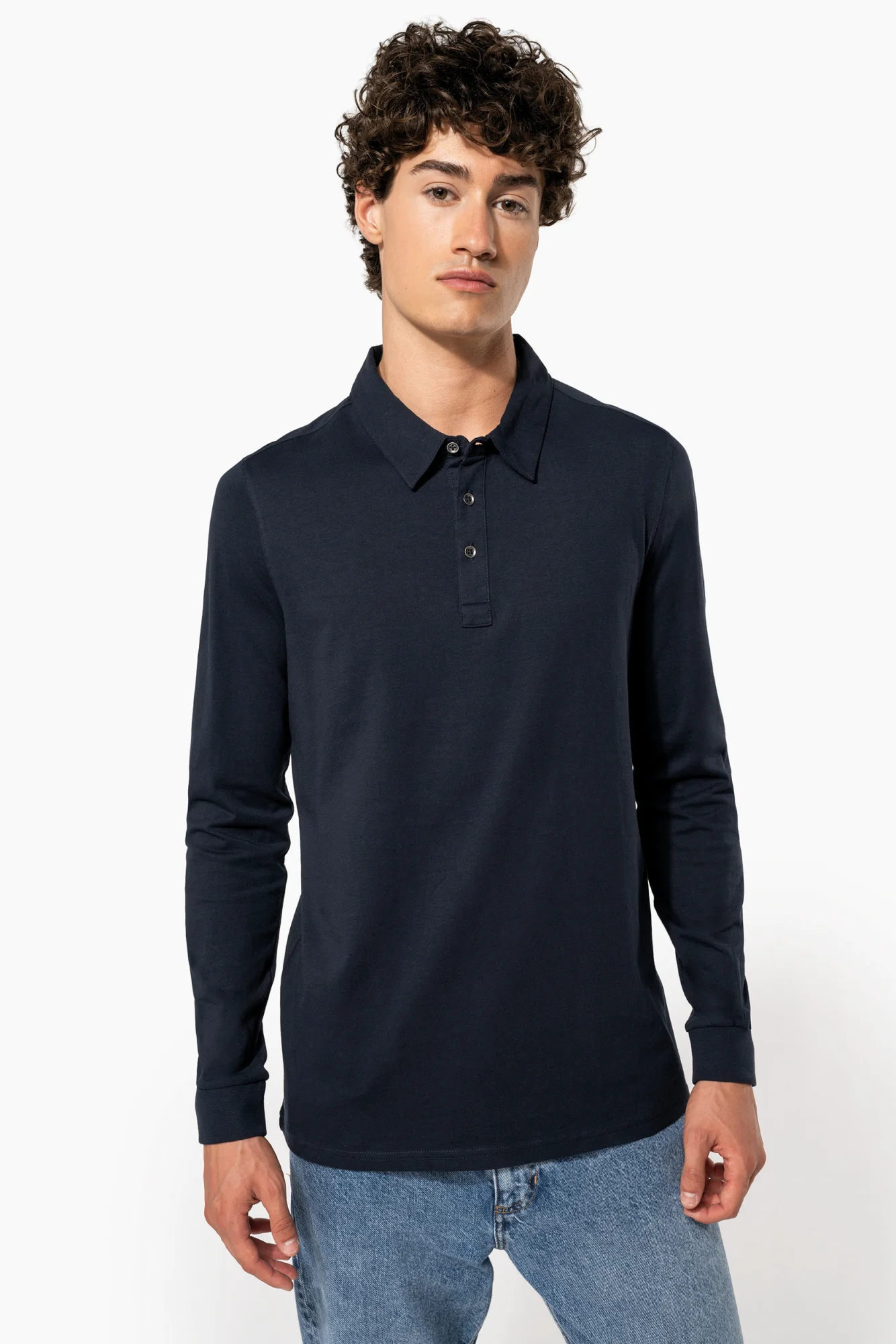 Kariban Herenpolo lange mouwen van jersey