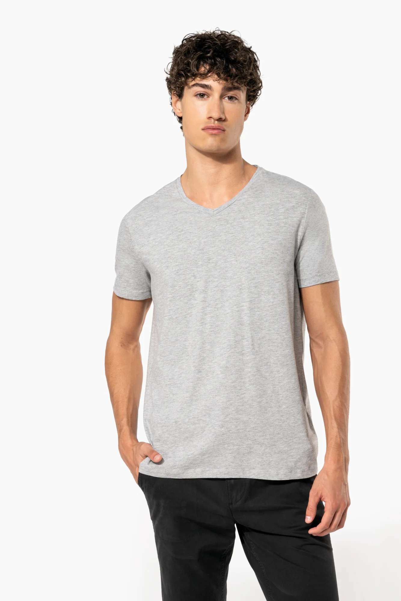 Kariban T-shirt korte mouwen V-hals
