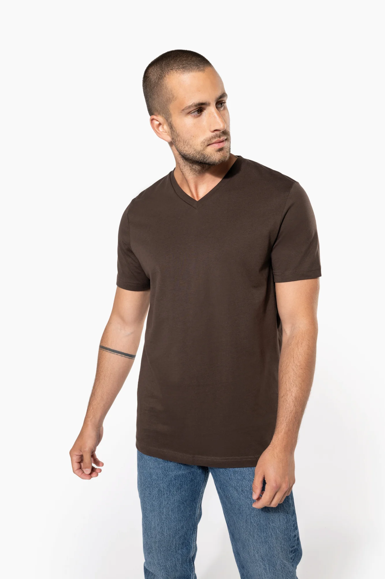 Kariban T-shirt V-hals korte mouwen