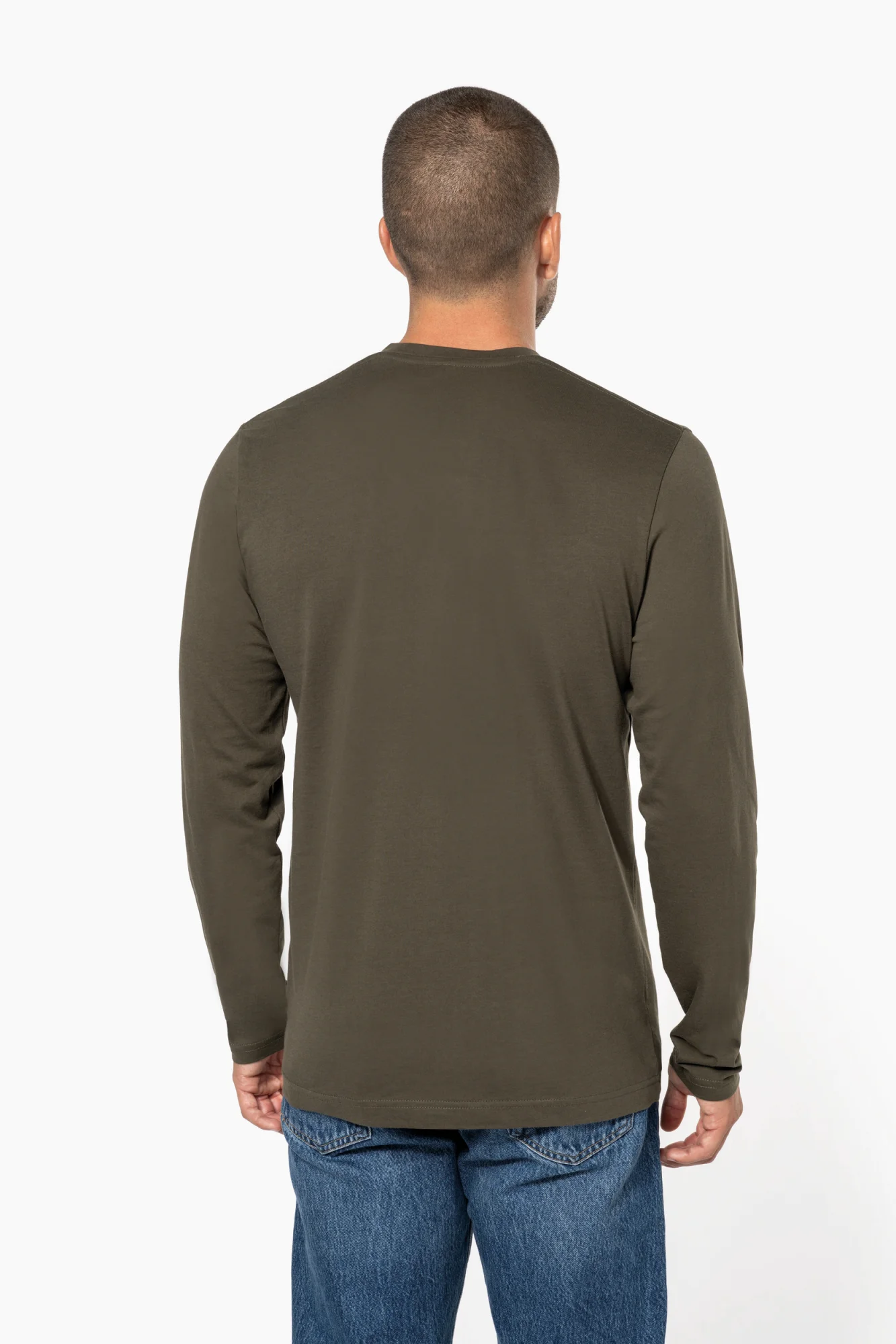Kariban T-shirt V-hals lange mouwen
