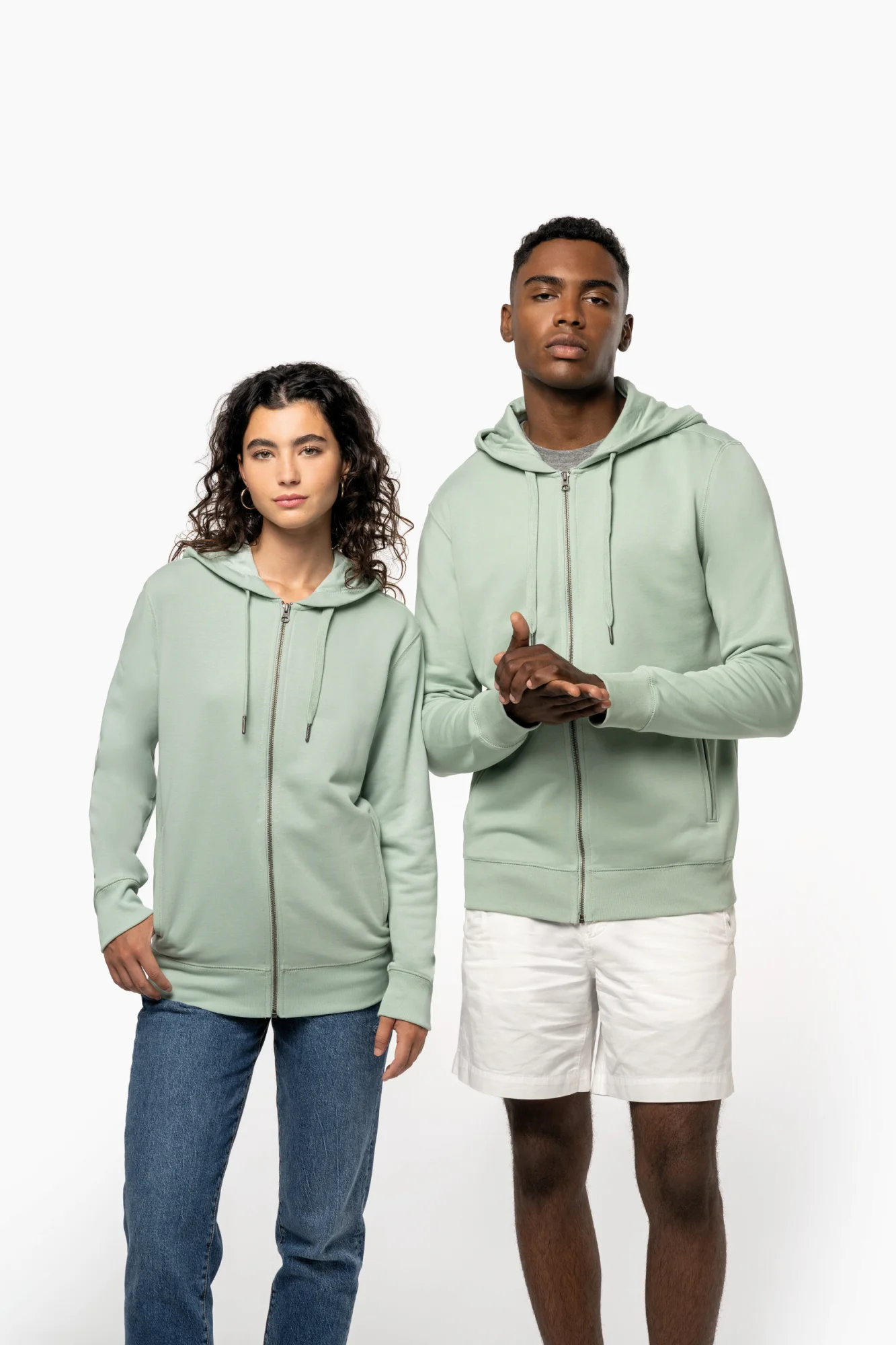 Kariban Ecologisch uniseks sweatvest met capuchon