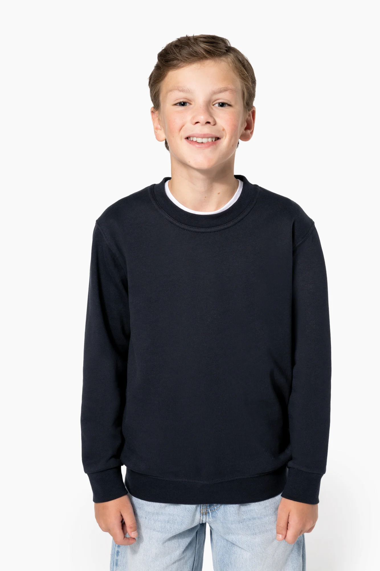 Kariban Gerecyclede kindersweater met ronde hals
