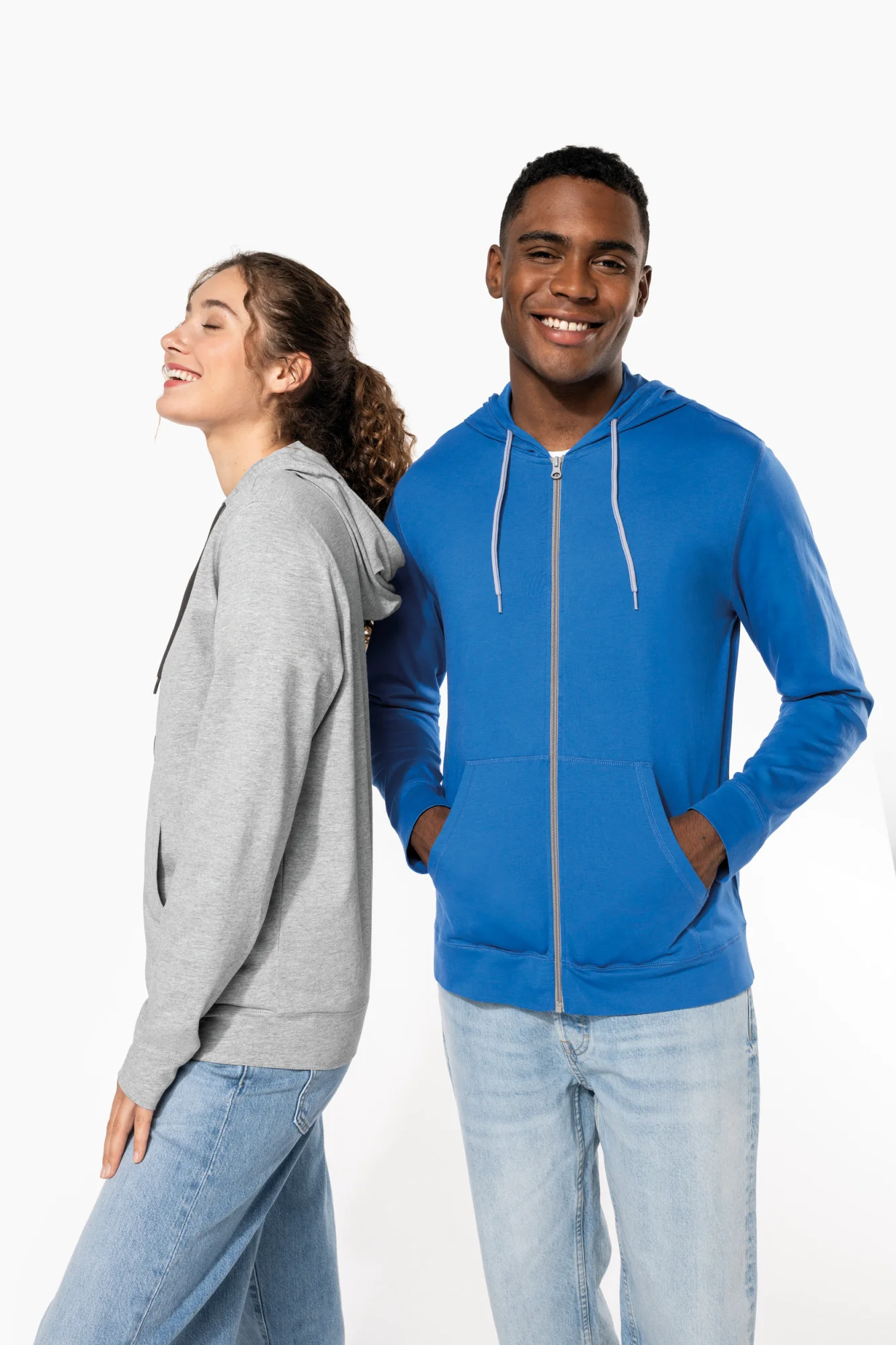 Kariban Licht katoenen sweatvest met capuchon