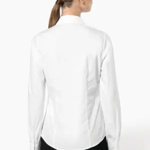 Kariban Damesblouse in popeline met lange mouwen