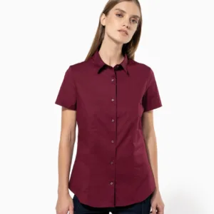 Kariban Dames stretch blouse korte mouwen