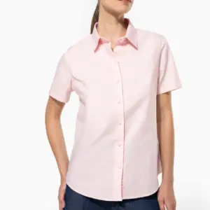 Kariban Dames Oxford blouse korte mouwen