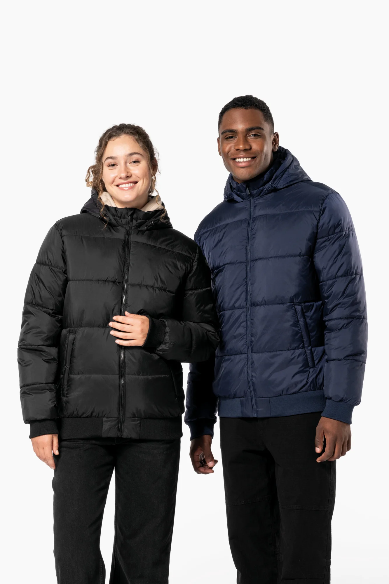 Kariban Uniseks donsjack met capuchon van gerecycled ripstop
