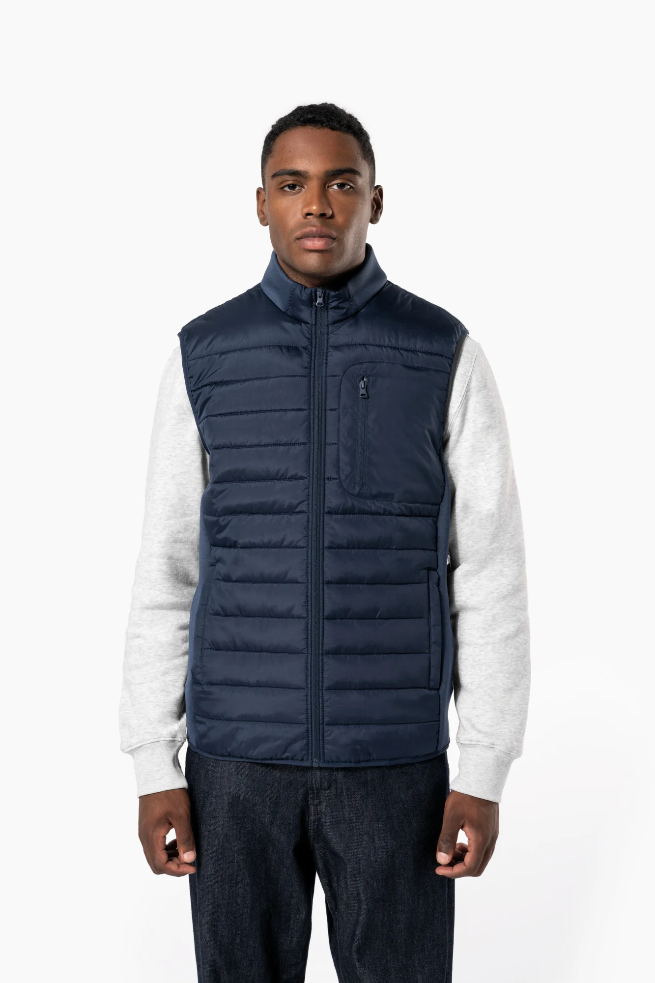Kariban Herenbodywarmer in twee stoffen
