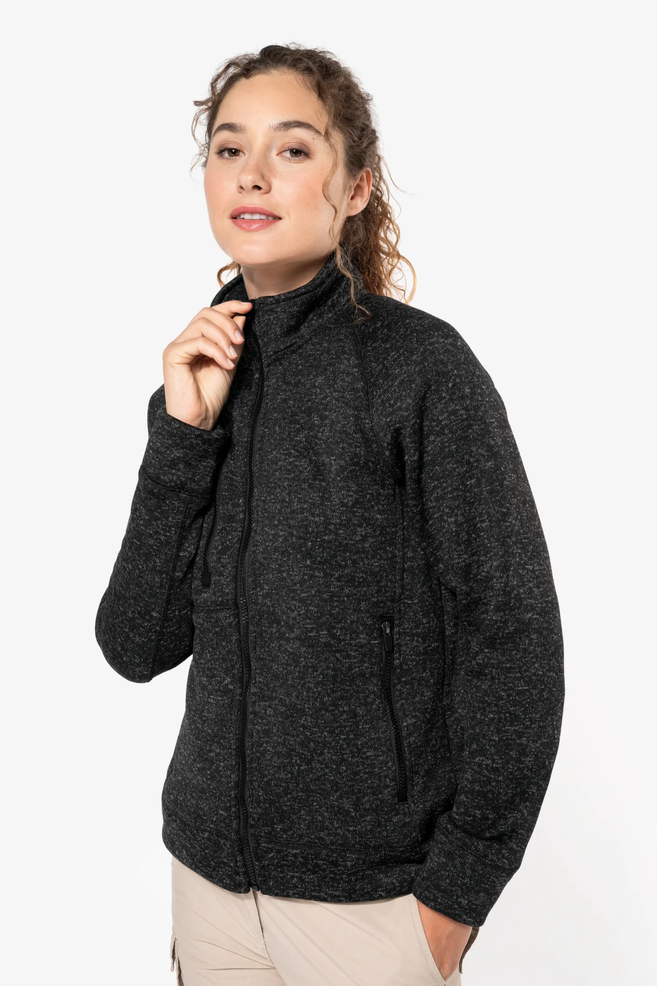 Kariban Heather damesvest met rits