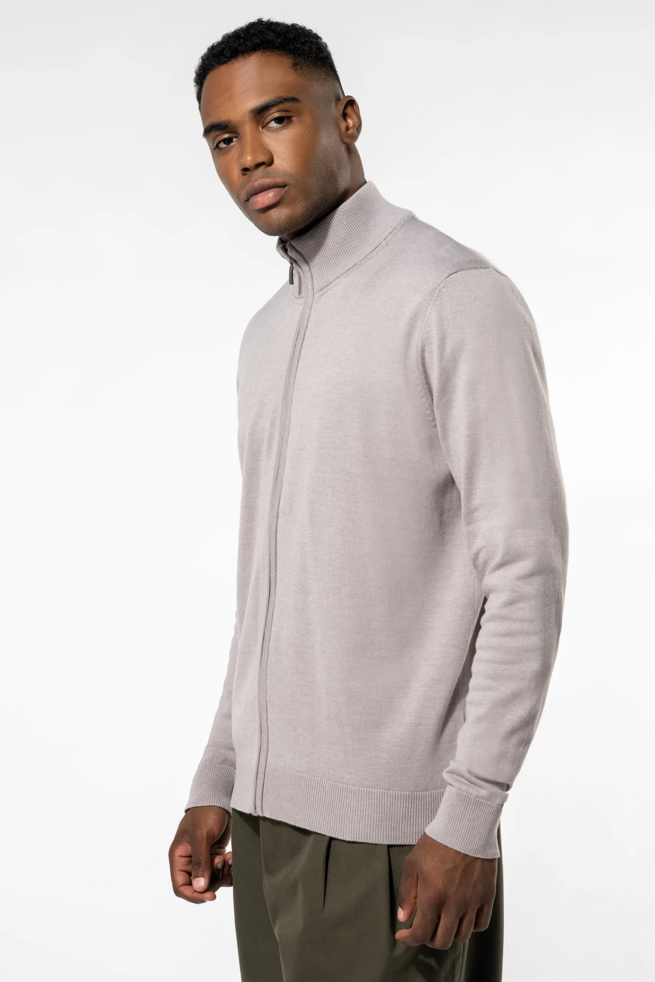 Kariban Heren cardigan met rits