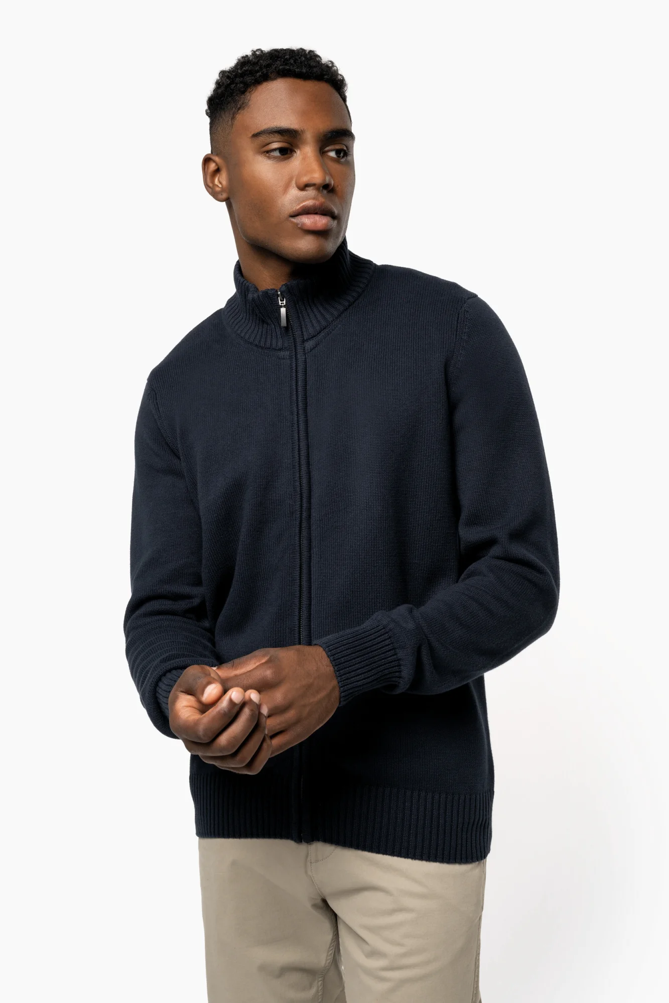 Kariban Heren cardigan met rits