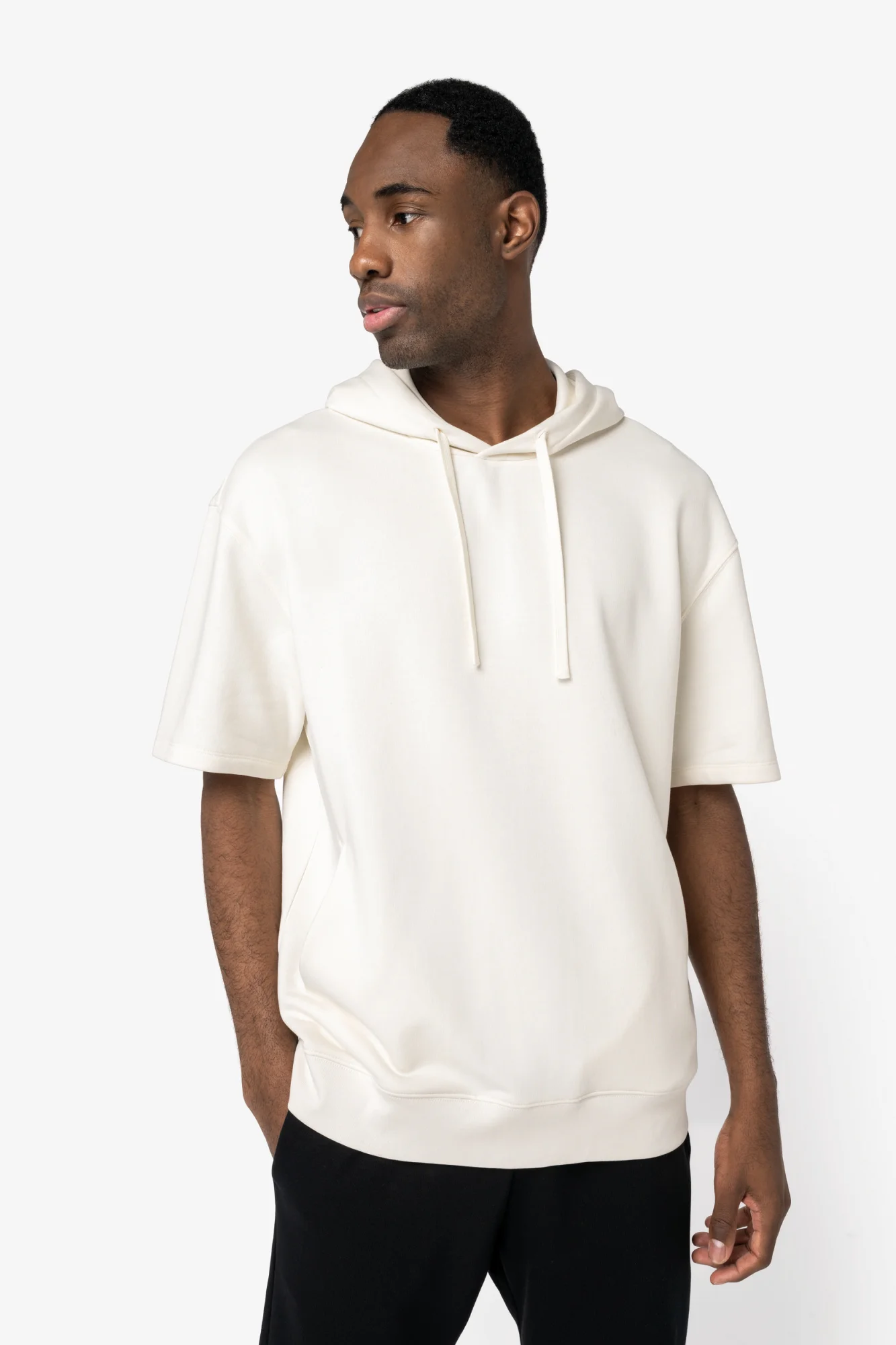 Native Spirit Ecologische uniseks sweater met capuchon en korte verlaagde schouders French Terry
