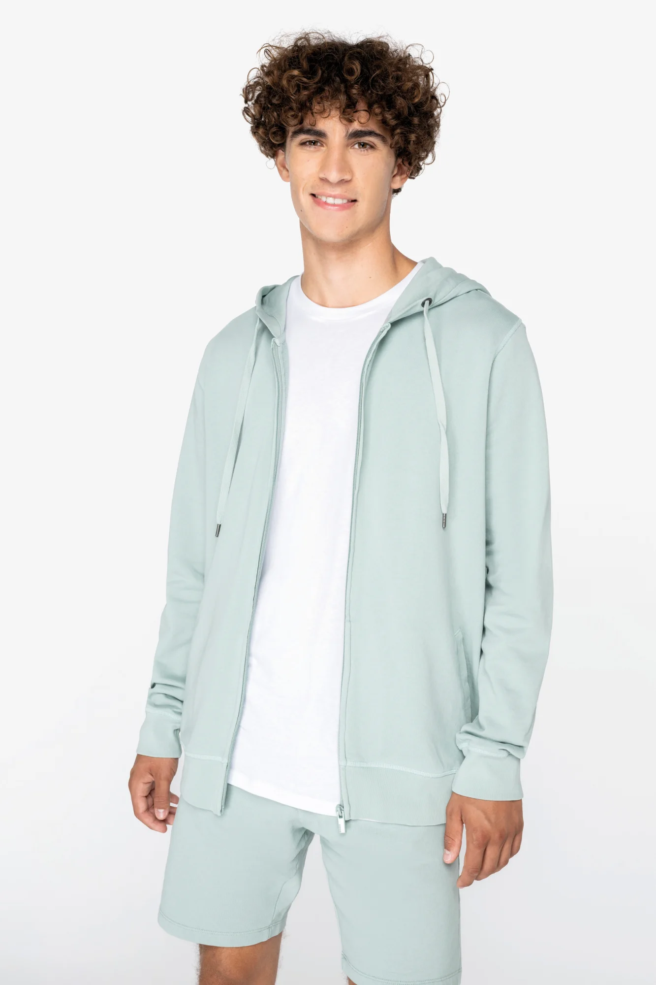 Native Spirit Ecologische uniseks sweater met rits en capuchon French Terry