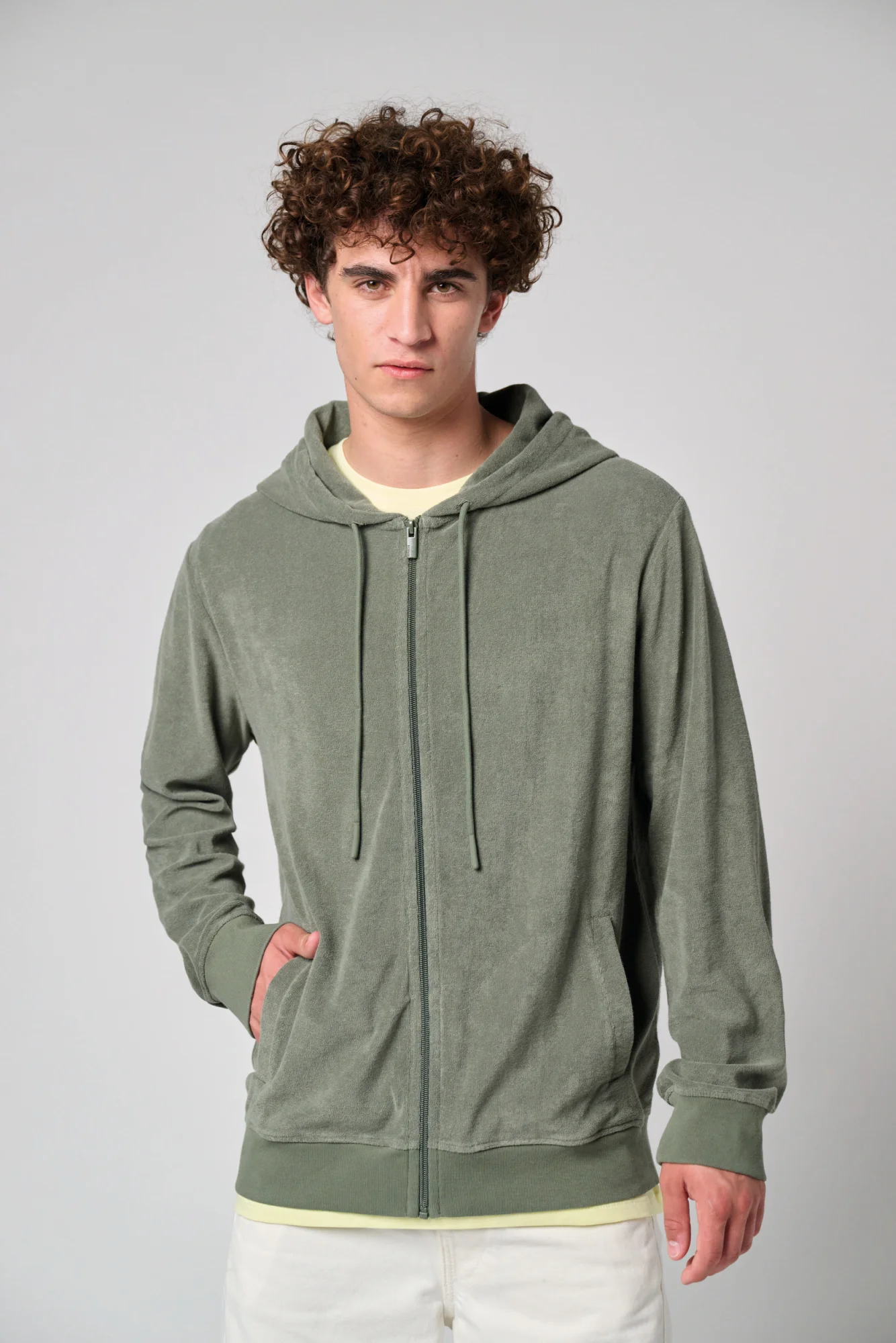 Native Spirit Ecologische badstof sweater met rits en capuchon