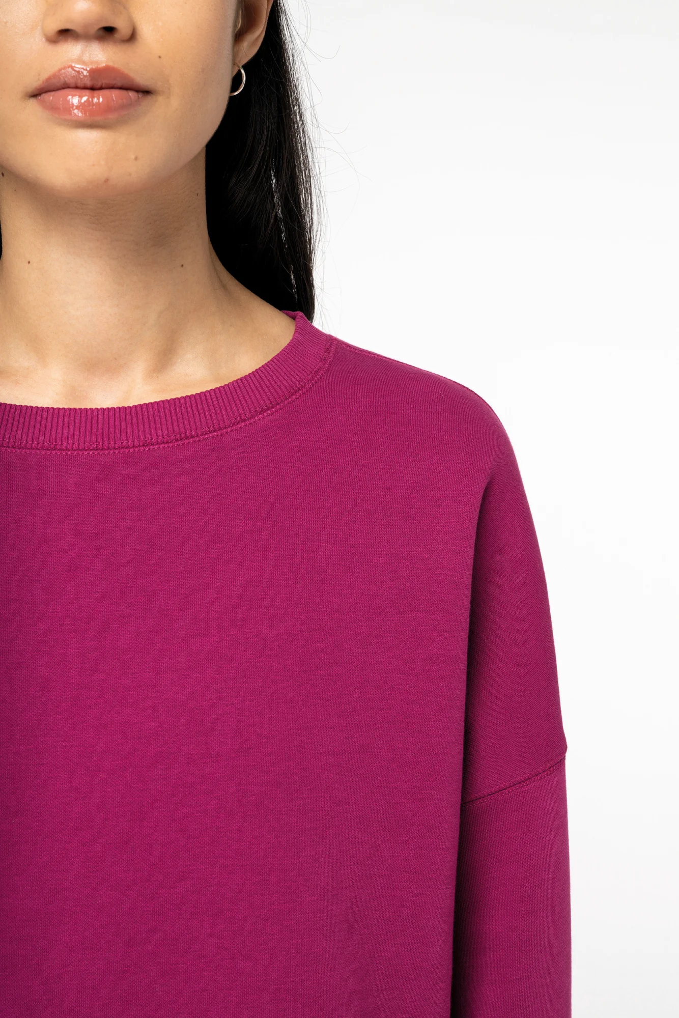 Native Spirit Ecologische cropped damessweater met ronde hals