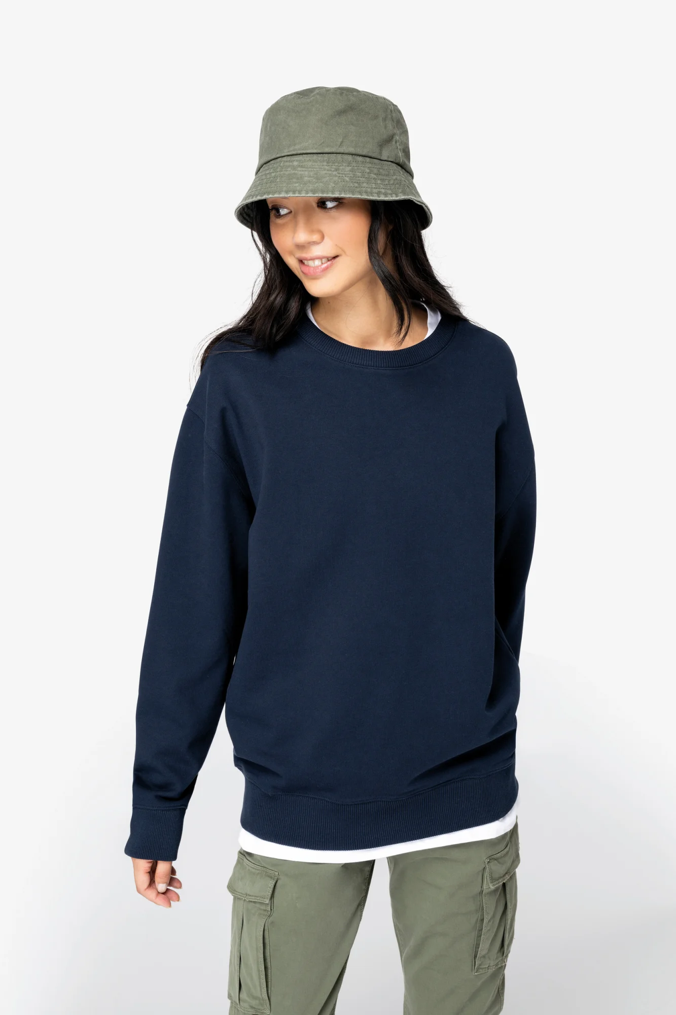 Native Spirit Ecologische uniseks sweater met ronde hals en verlaagde schouders French Terry