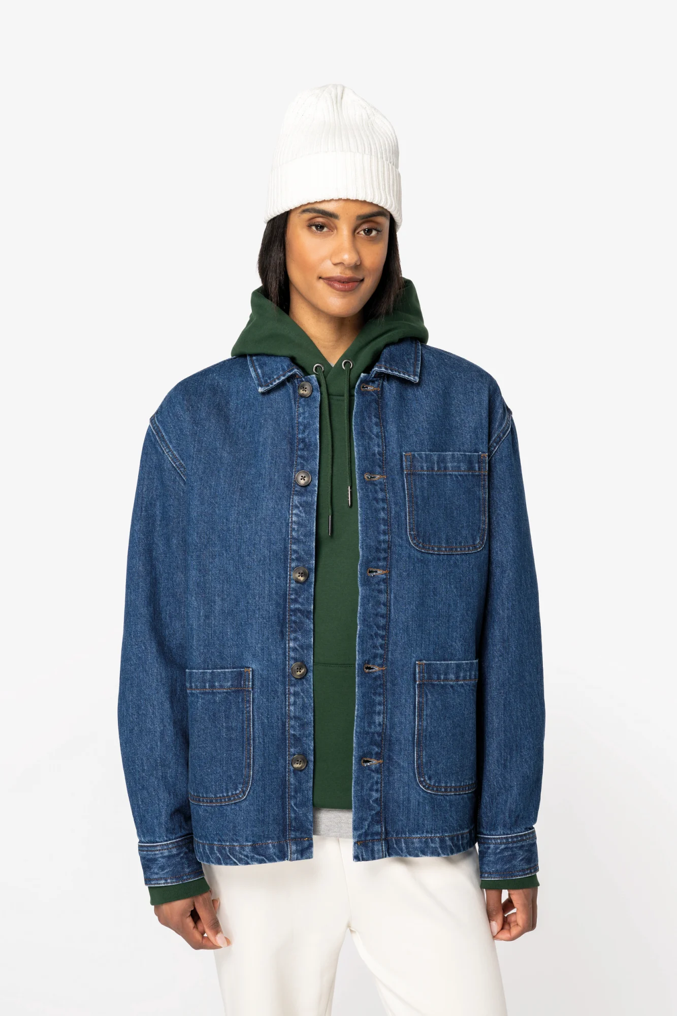 Native Spirit Ecologische uniseks jeansjas met afhangende schouders