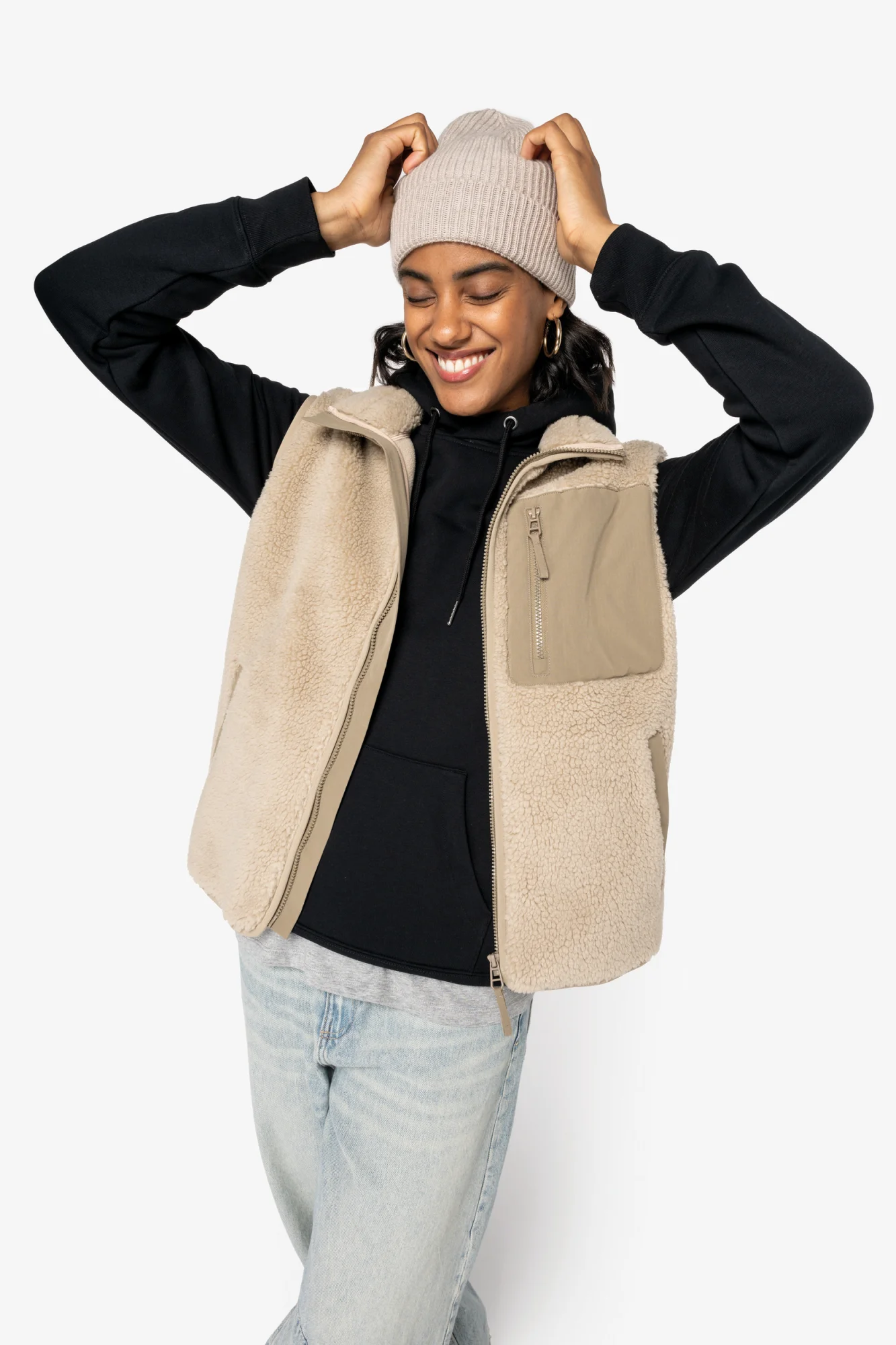 Native Spirit Ecologische uniseks bodywarmer van sherpa