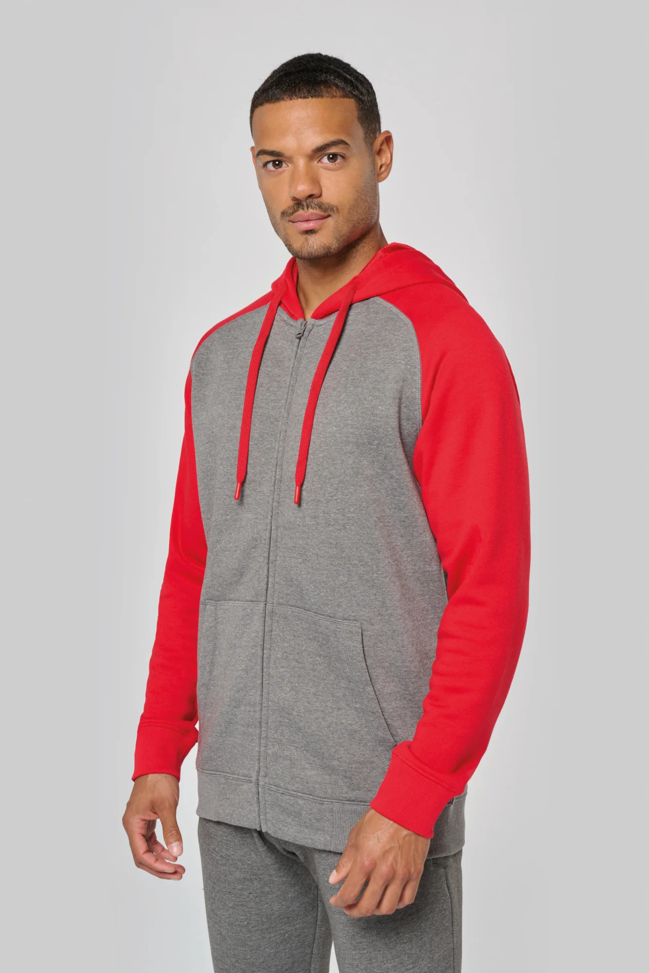 PROACT® Tweekleurig sweatvest met capuchon unisex