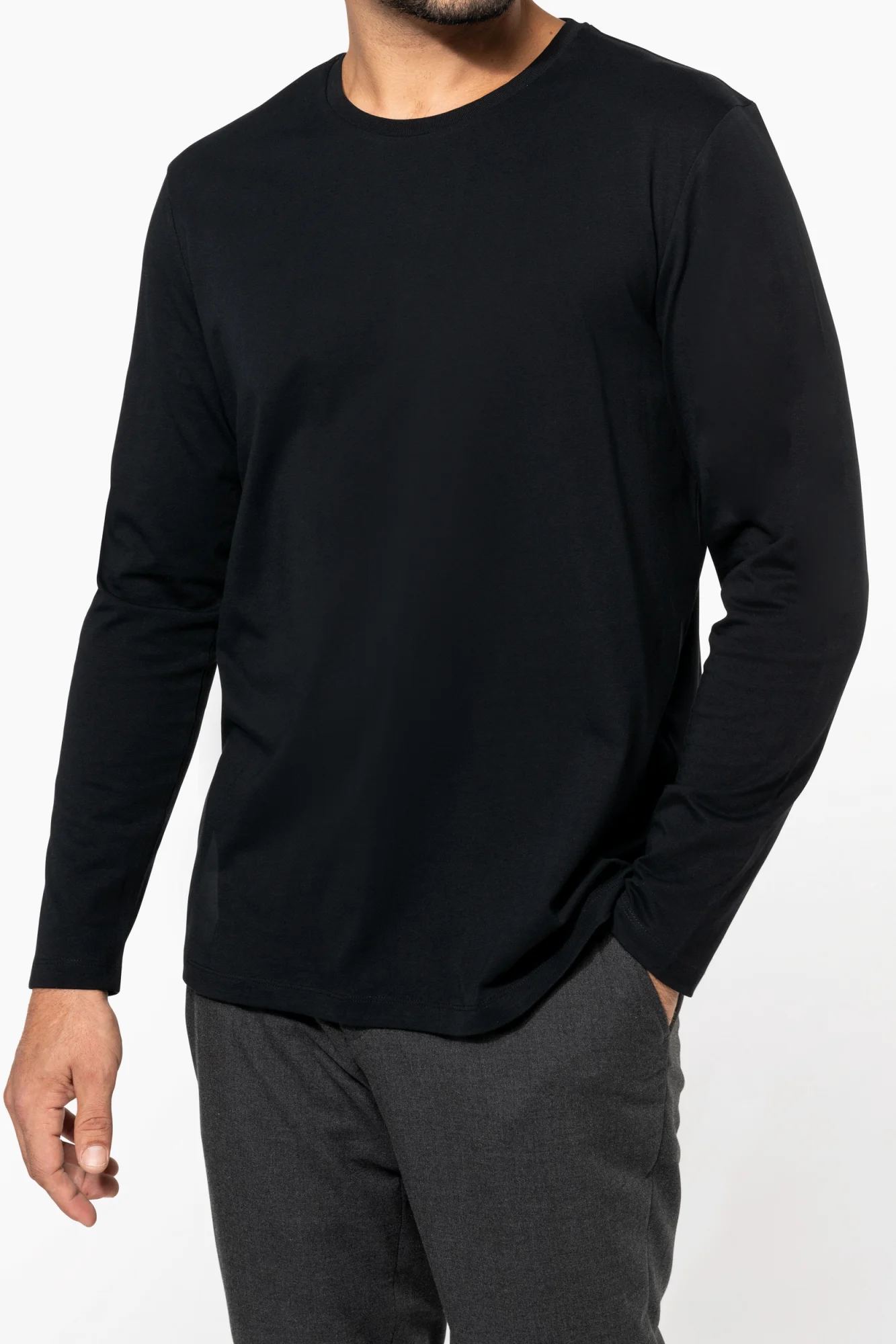 Kariban Premium Supima® heren-T-shirt ronde hals lange mouwen