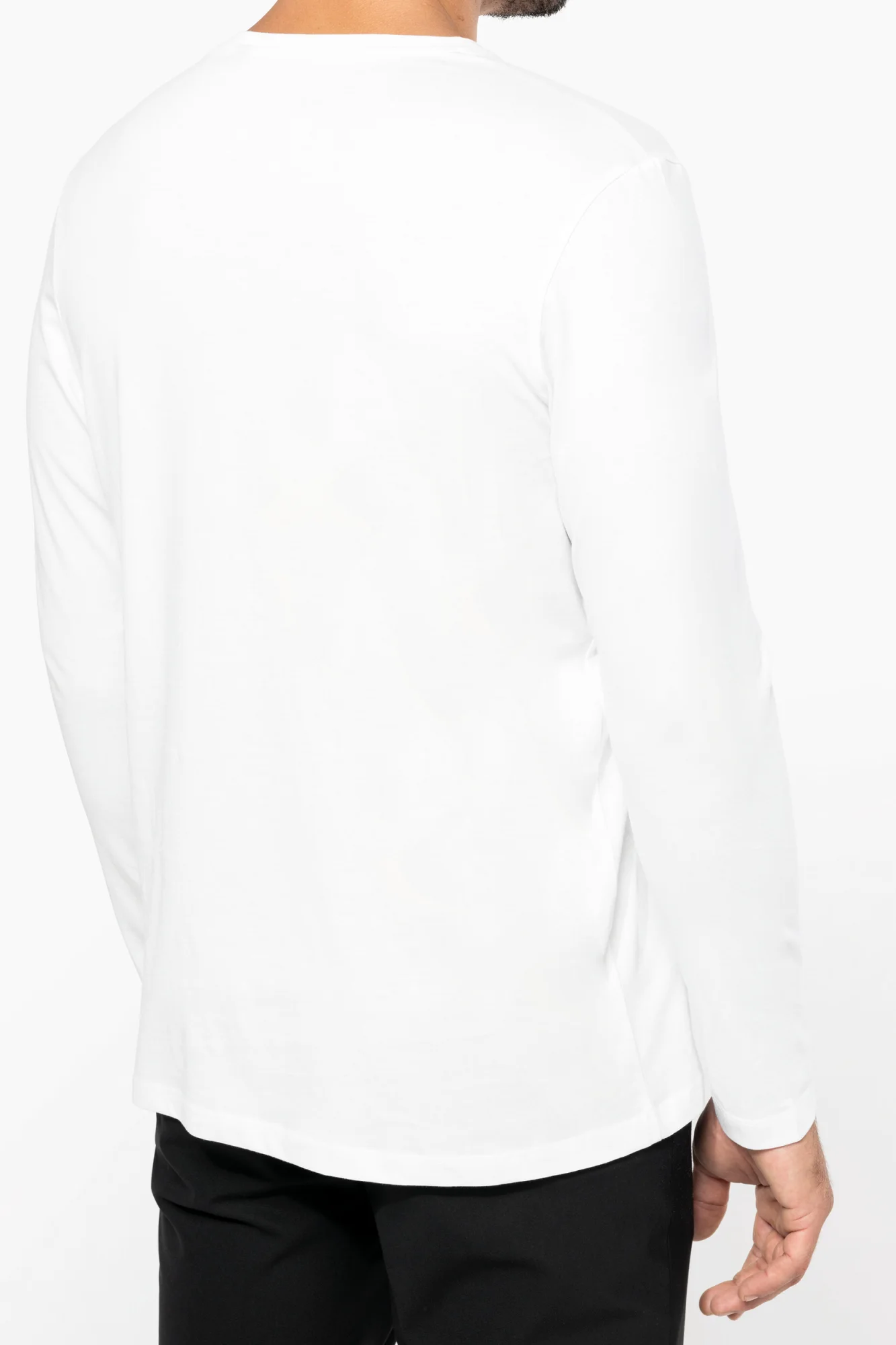 Kariban Premium Supima® heren-T-shirt V-hals lange mouwen