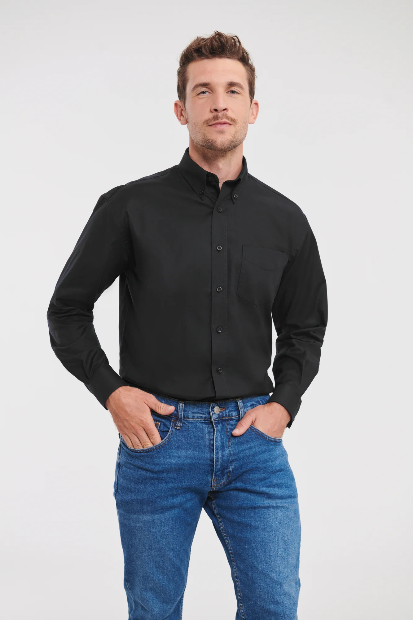 Russell Mens' Long Sleeve Easy Care Oxford Shirt