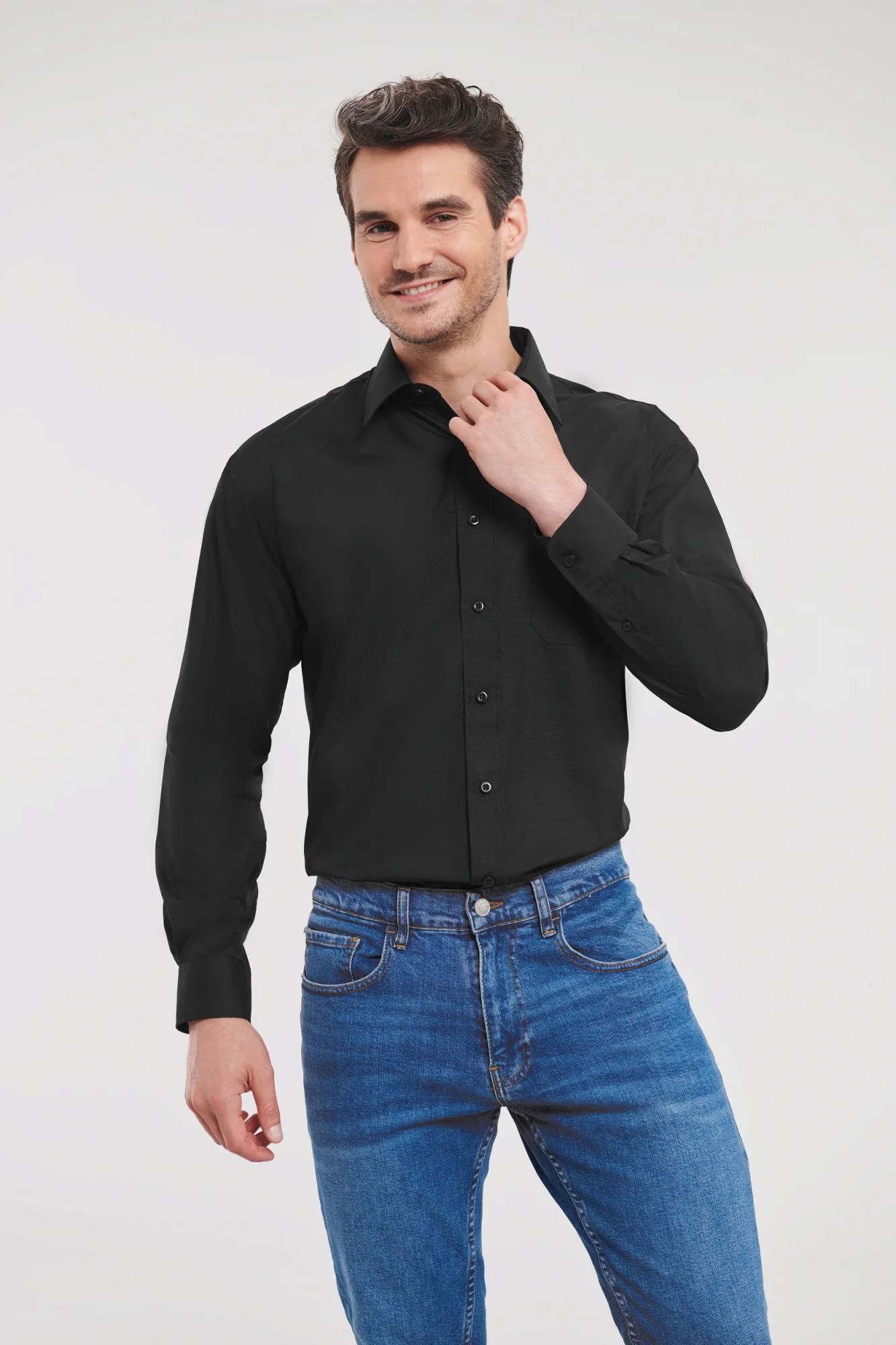 Russell Men's Ls Polycotton Poplin Shirt