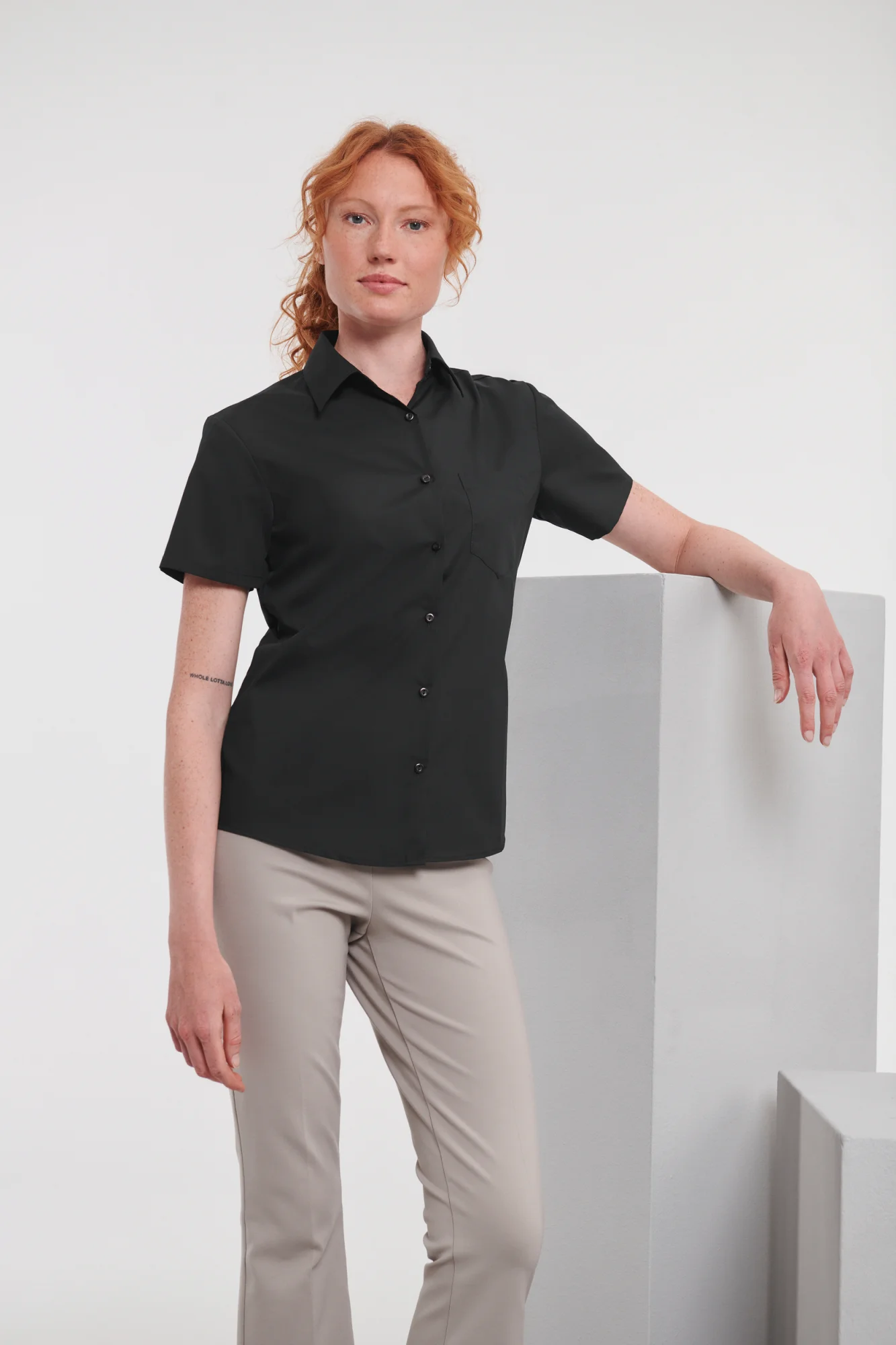 Russell Ladies' Ss Polycotton Poplin Shirt