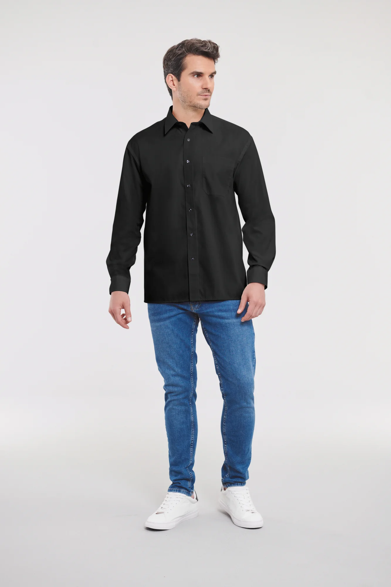 Russell Men's Ls Pure Cotton Easy Care Poplin Shirt