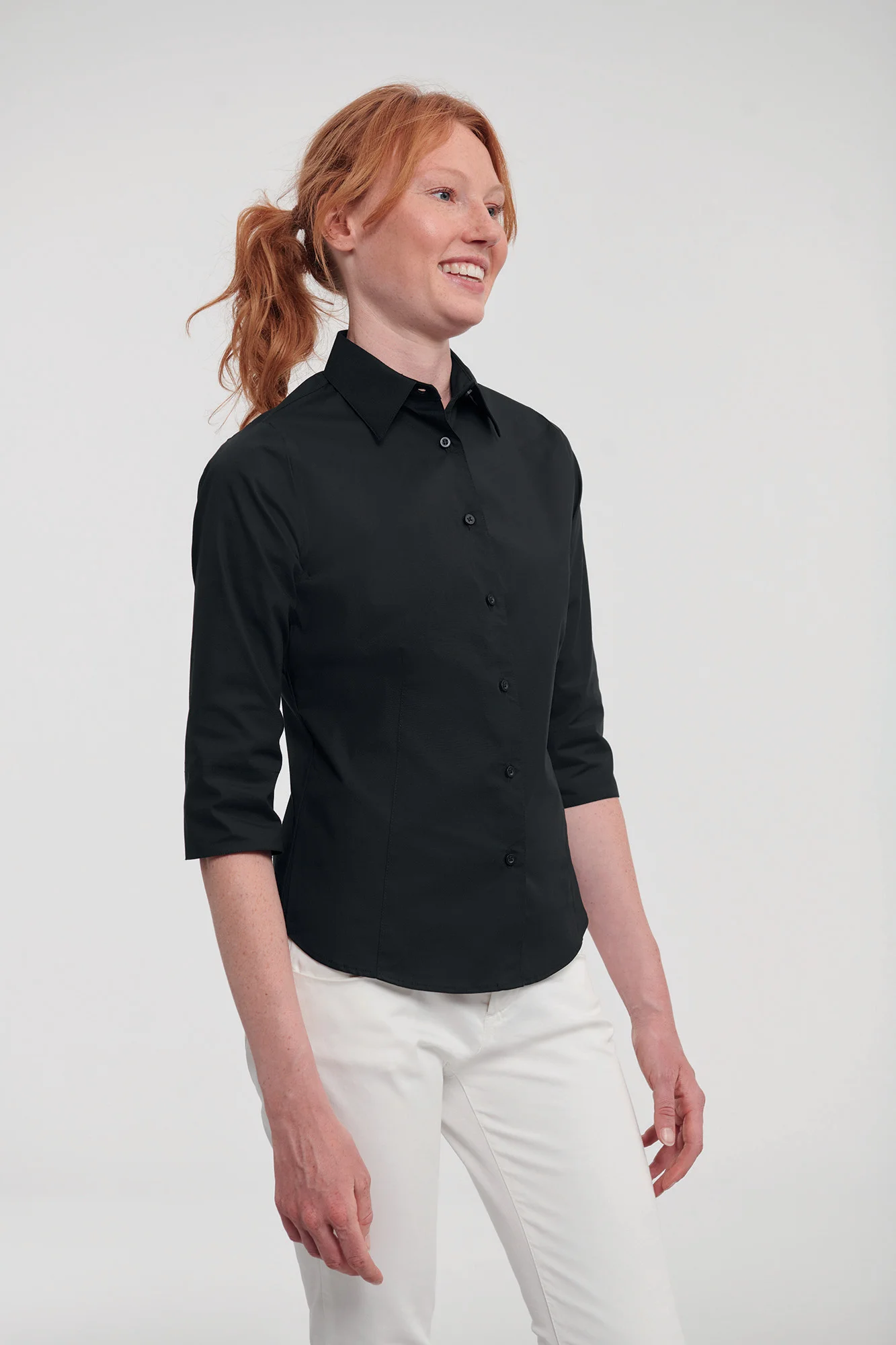 Russell Ladies' 3/4 Sleeve Easy Care Fitted Shirt