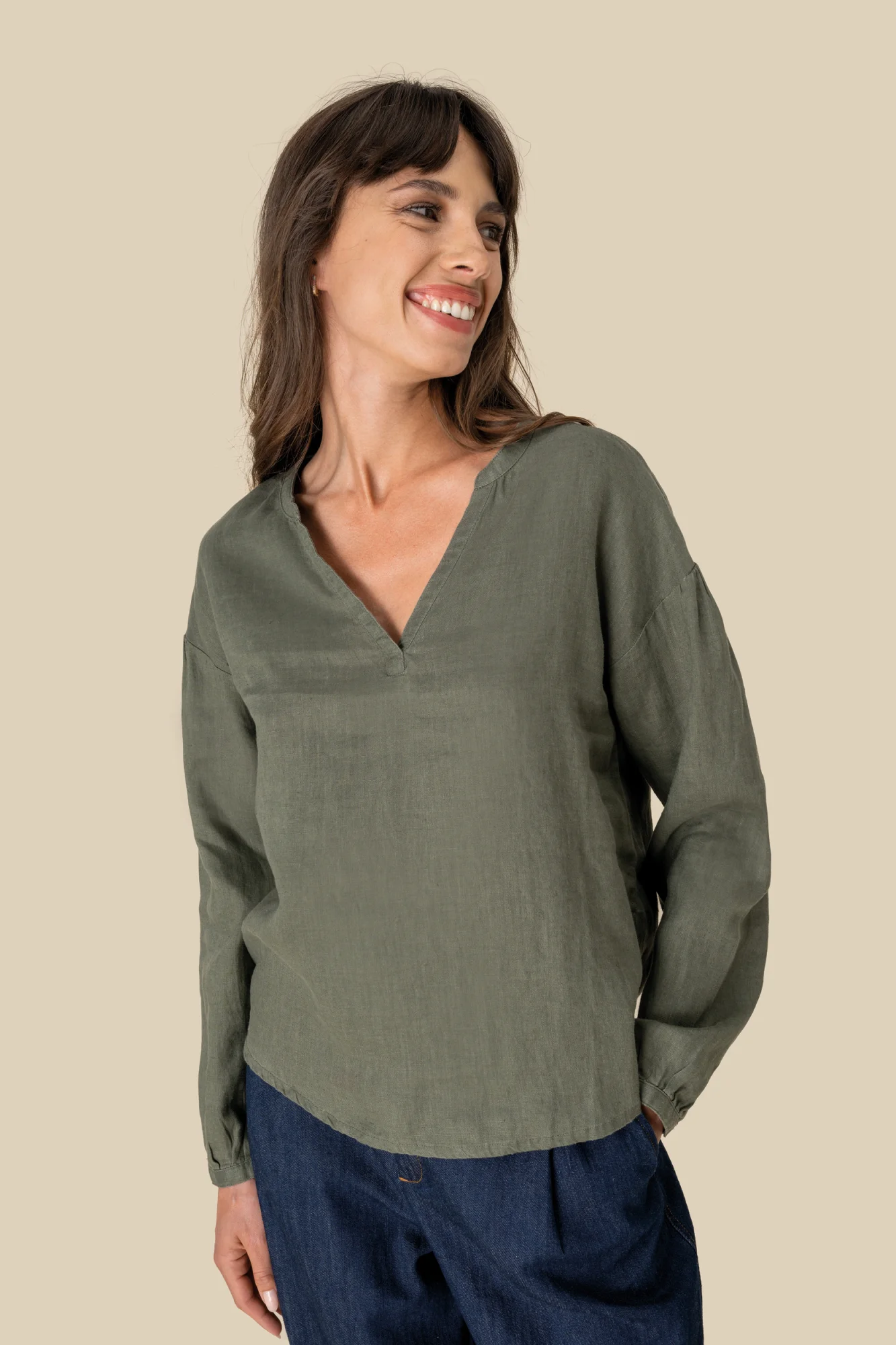 Spasso Linnen damesblouse
