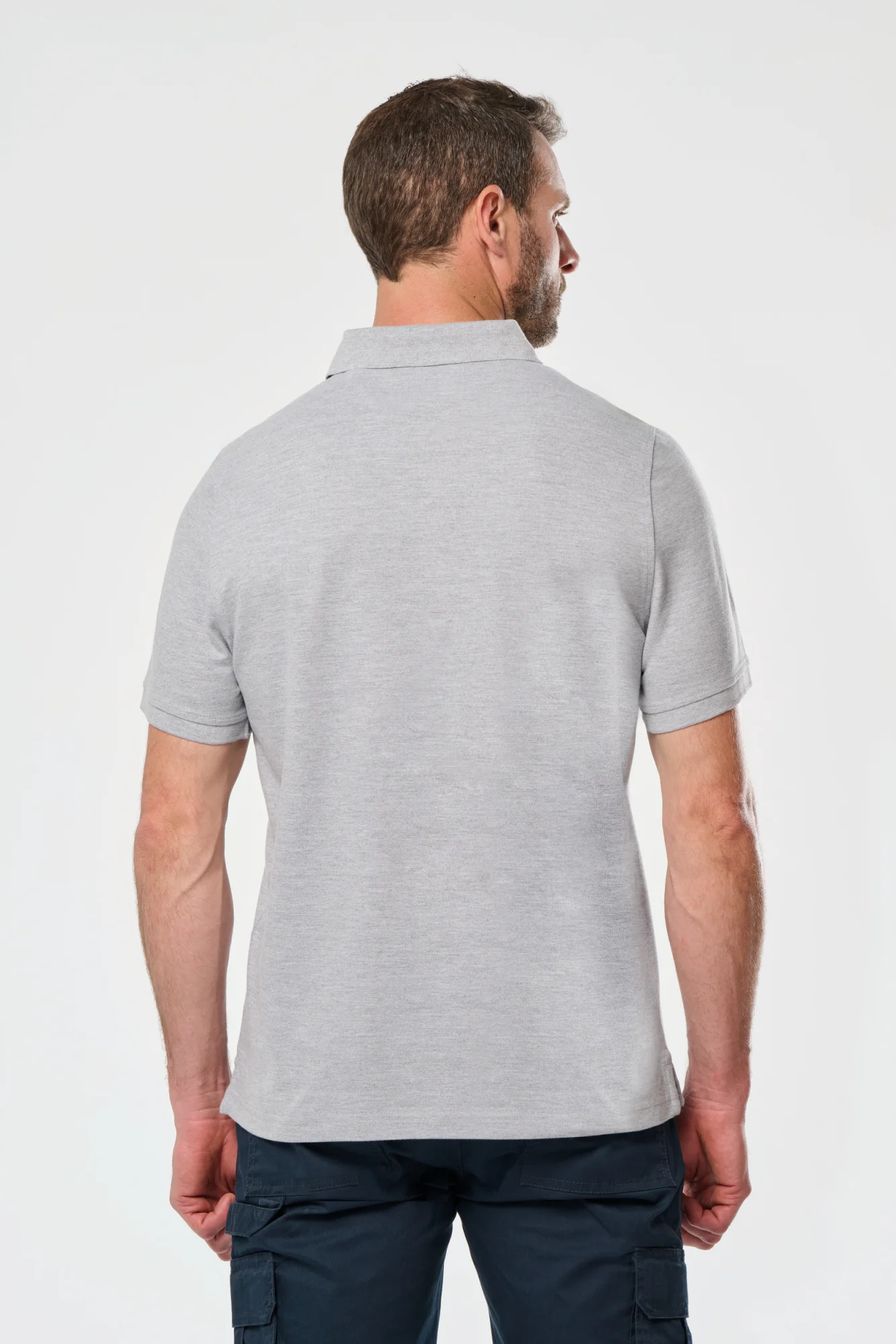 WK. Designed To Work Herenpolo met drukknoopkraag en korte mouwen