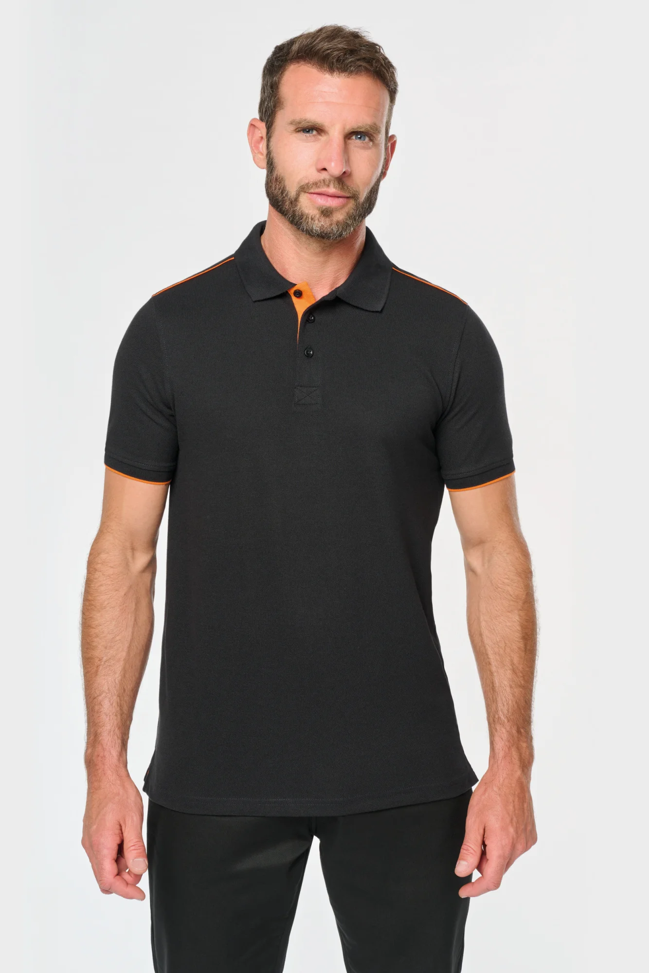WK. Designed To Work Contrasterende polo Day To Day korte mouwen