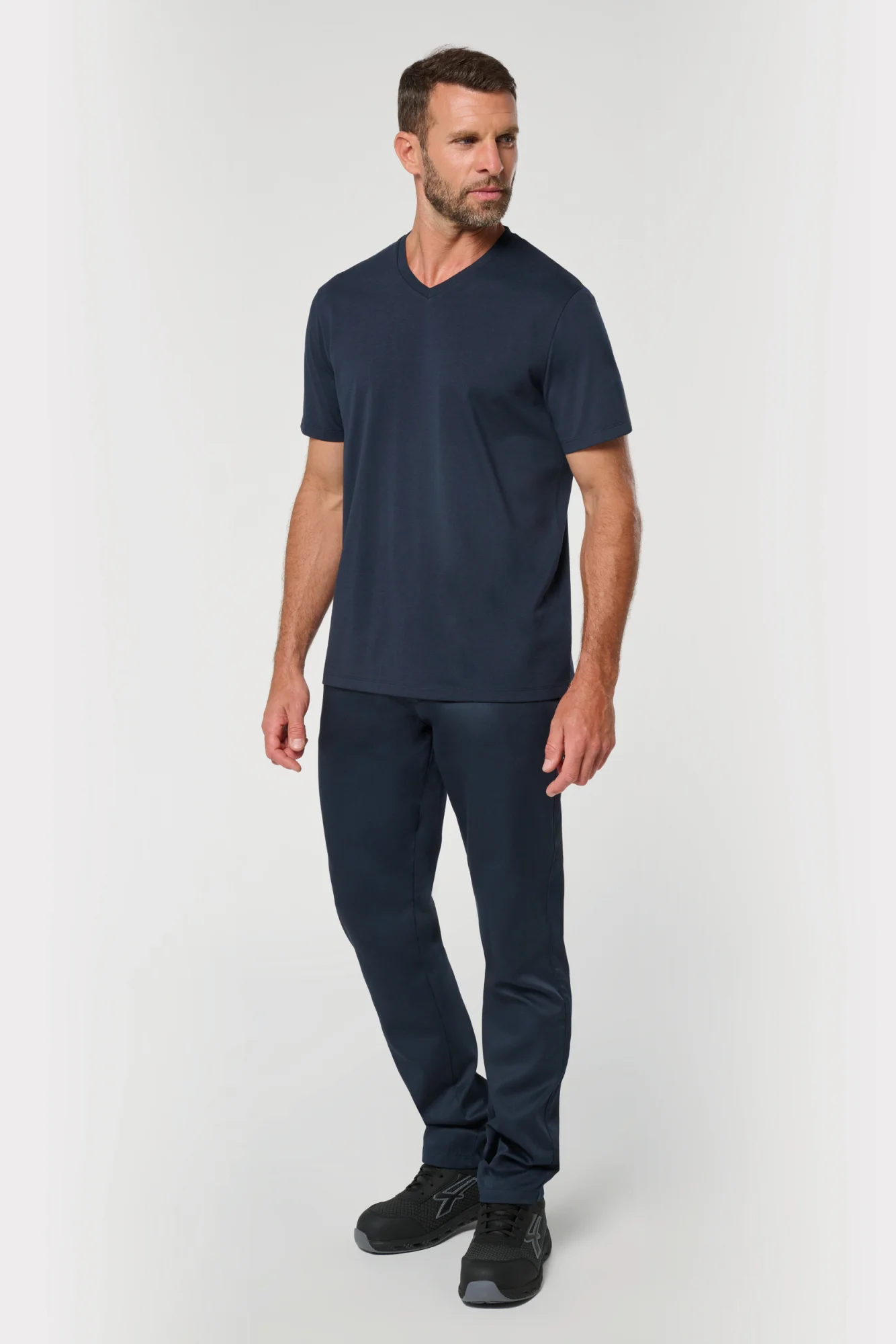 WK. Designed To Work Ecologisch antibacterieel heren-T-shirt met V-hals