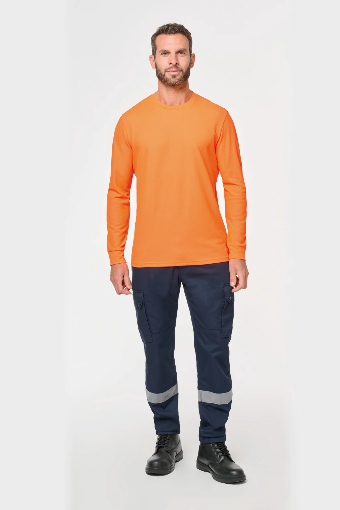 WK. Designed To Work Ecologisch uniseks T-shirt lange mouwen katoen/polyester