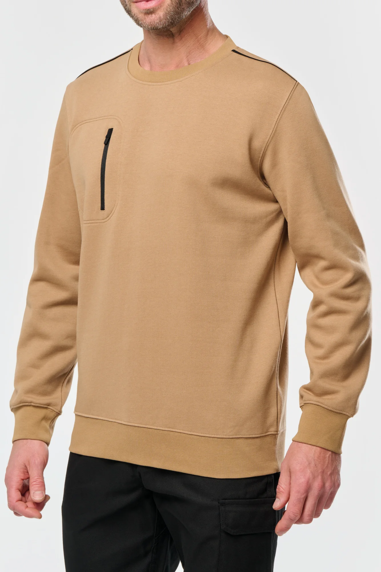 WK. Designed To Work Day To Day sweater zakje met contrasterende rits