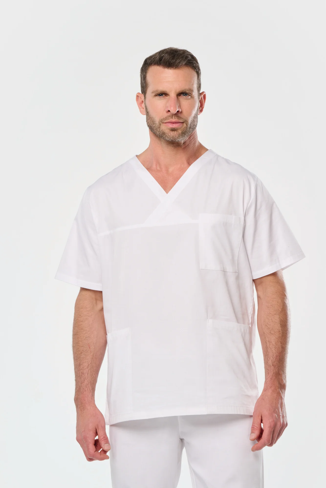 WK. Designed To Work Katoenen unisex tuniek met korte mouwen