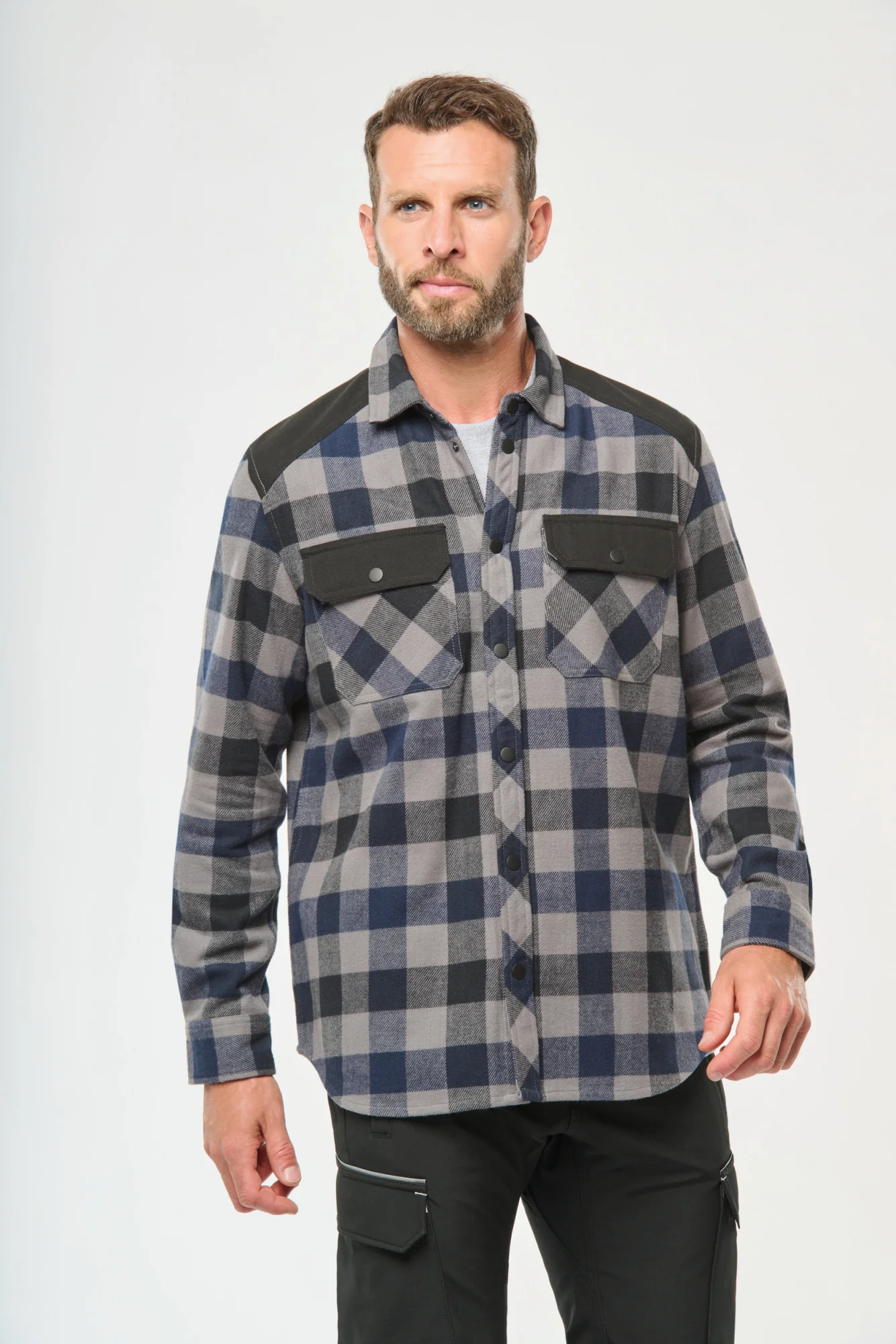 WK. Designed To Work Geruit overshirt met zakken