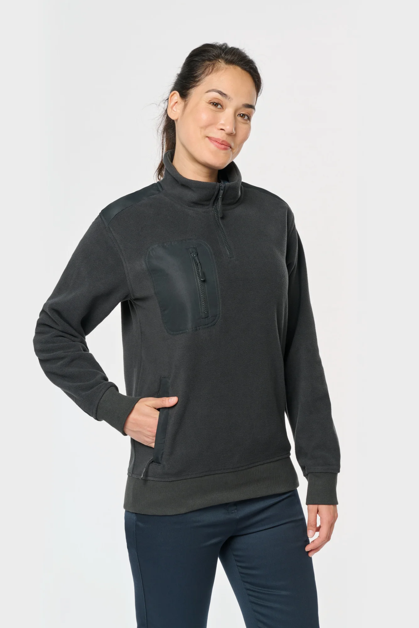WK. Designed To Work Ecologishe fleece met ritskraag unisex