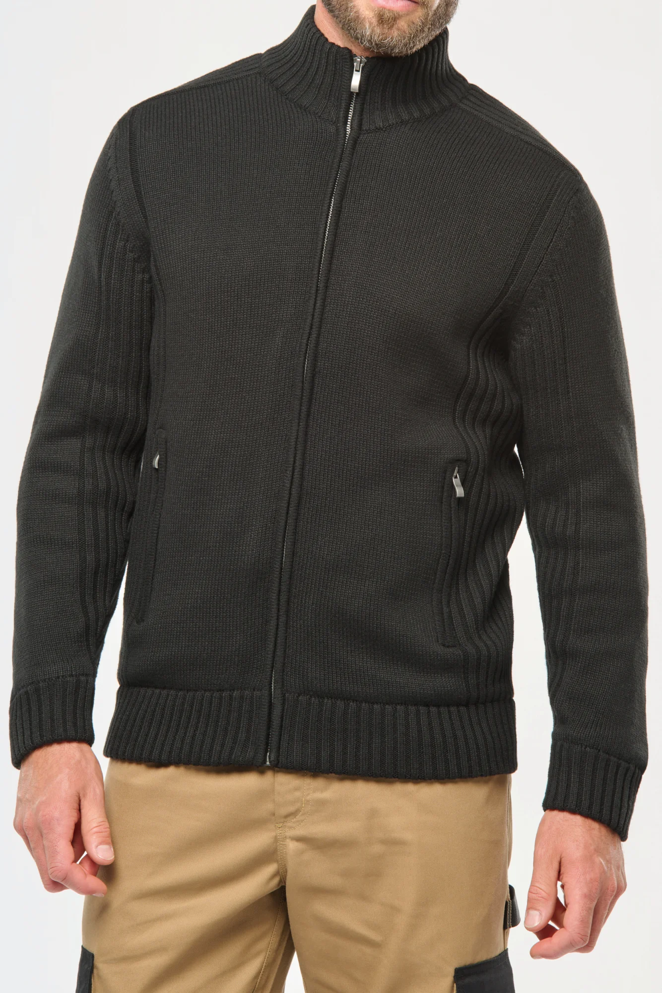 WK. Designed To Work Met fleece gevoerde herencardigan.