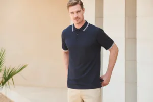 Henbury Men's Coolplus® Tipped Polo Shirt