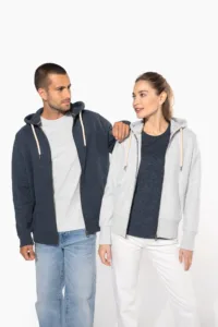 Kariban Vintage herensweater met rits en capuchon