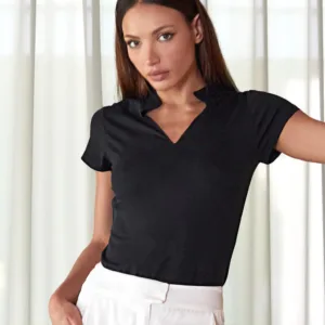 Kustom Kit Regular Fit Mandarin Collar Top