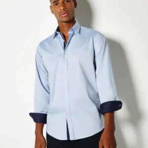 Kustom Kit Tailored Fit Premium Contrast Oxford Shirt
